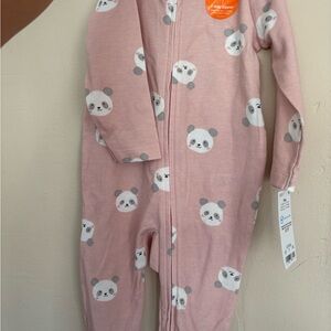 Carter's Pink Panda Print Kids One-Piece Footie